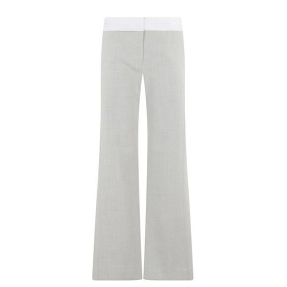 Victoria Beckham Side Panel Trouser Pant in Light Grey Ivory UK 8 US 4